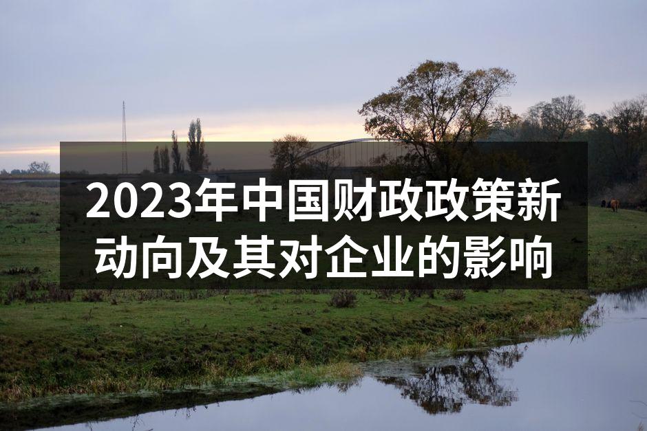 2023年中国财政政策新动向及其对企业的