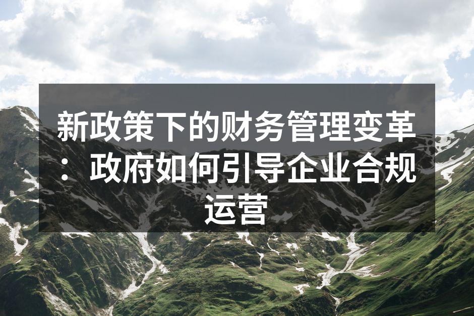 企业财务管理的规范化过程